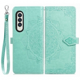 Folio-fodral Samsung Galaxy Z Fold 4 Med Kedjar Medeltida Strappy Mandala