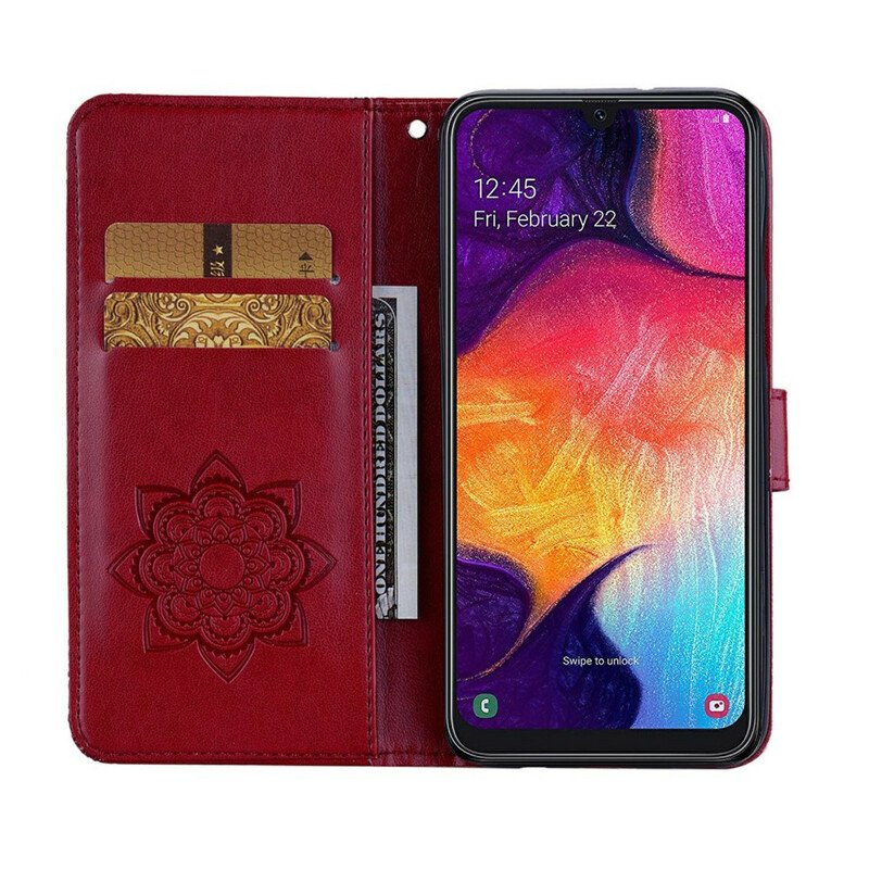 Fodral Samsung Galaxy A41 Uggla Mandala Och Lanyard