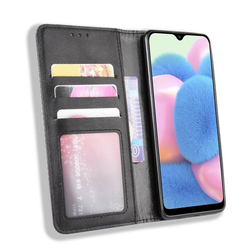 Folio-fodral Samsung Galaxy A41 Läderfodral Stiliserad Vintage Lädereffekt