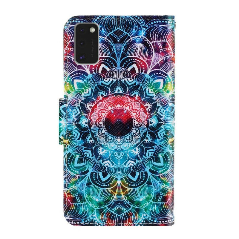 Folio-fodral Samsung Galaxy A41 Med Kedjar Flashig Strappy Mandala