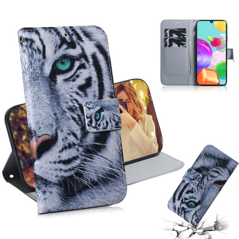 Folio-fodral Samsung Galaxy A41 Tiger Face