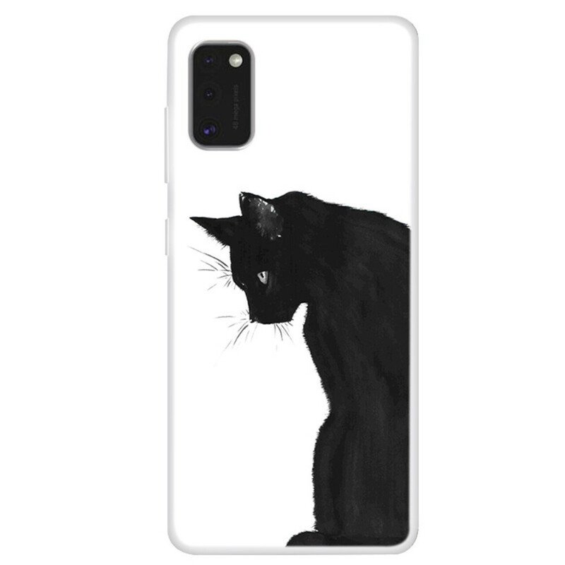 Skal Samsung Galaxy A41 Eftertänksam Svart Katt