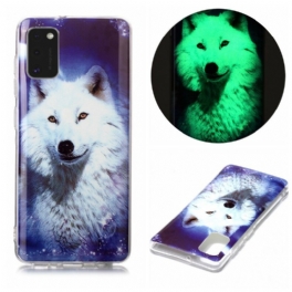 Skal Samsung Galaxy A41 Fluorescerande Wolf Series