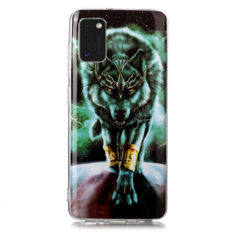 Skal Samsung Galaxy A41 Fluorescerande Wolf Series