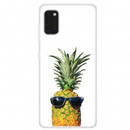 Skal Samsung Galaxy A41 Transparent Ananas Med Glasögon