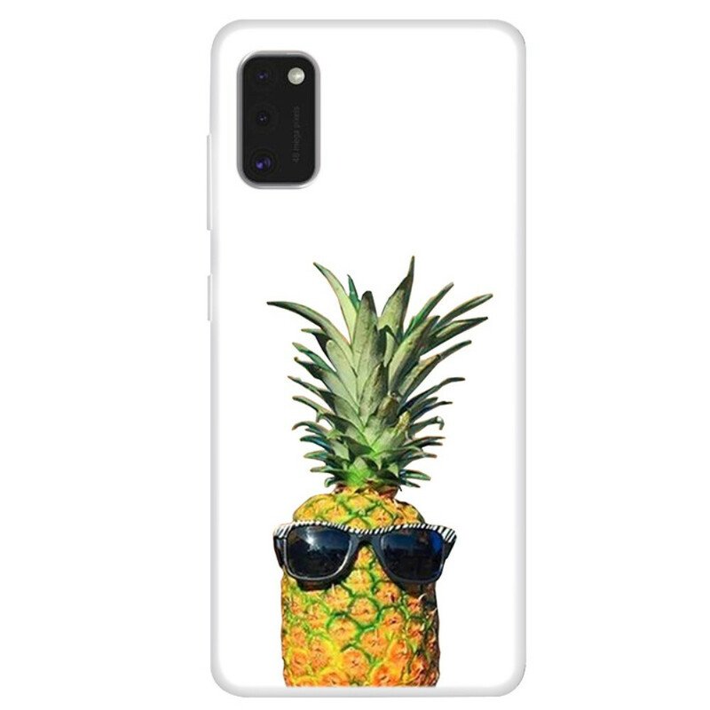 Skal Samsung Galaxy A41 Transparent Ananas Med Glasögon