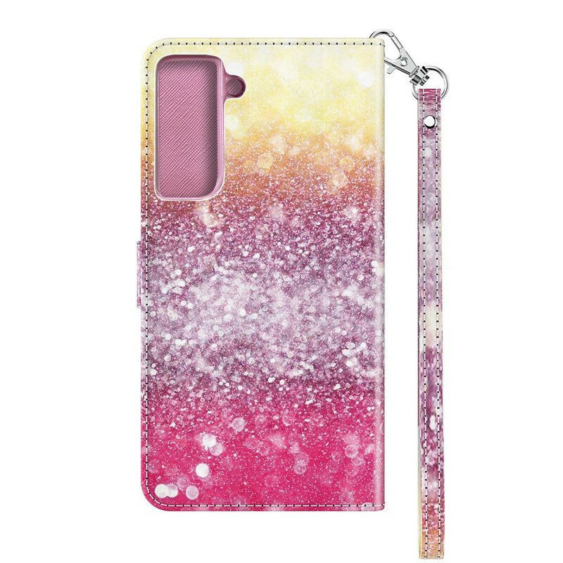 Fodral Samsung Galaxy S21 5G Magenta Glittergradient