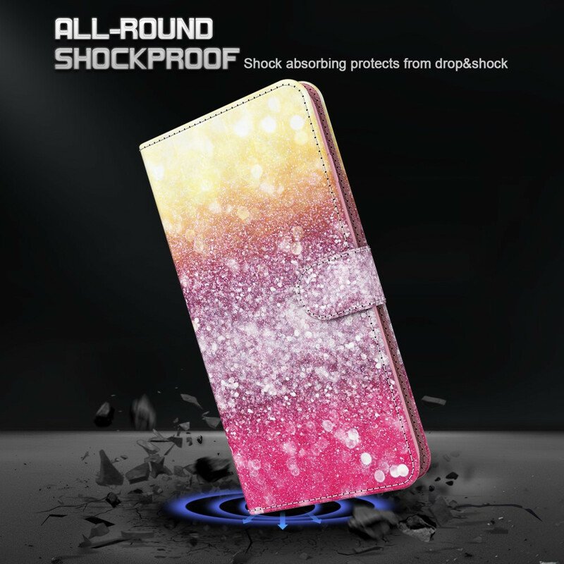 Fodral Samsung Galaxy S21 5G Magenta Glittergradient