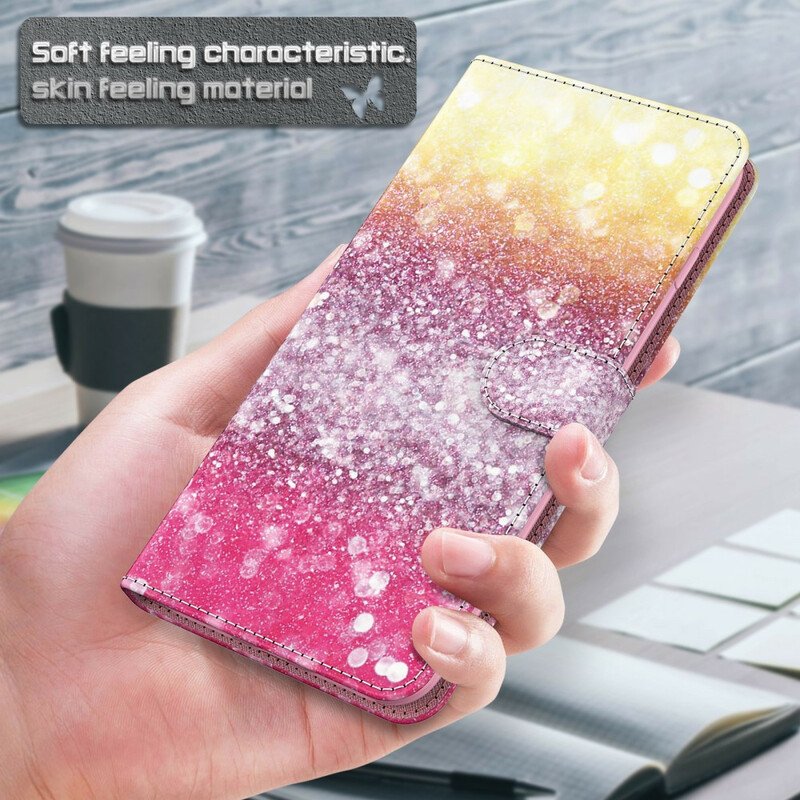 Fodral Samsung Galaxy S21 5G Magenta Glittergradient