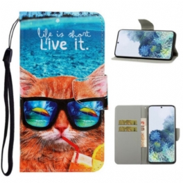 Fodral Samsung Galaxy S21 5G Med Kedjar Cat Live It Strappy