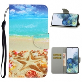 Fodral Samsung Galaxy S21 5G Med Kedjar Lanyard Beach