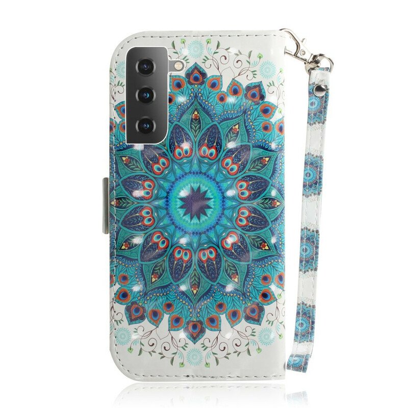 Fodral Samsung Galaxy S21 5G Med Kedjar Mästerlig Mandala Med Rem