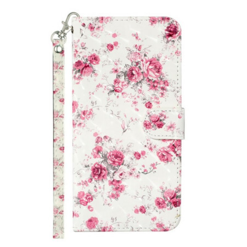 Fodral Samsung Galaxy S21 5G Med Kedjar Strap Light Spot Flowers