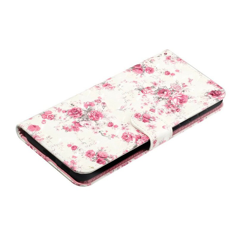 Fodral Samsung Galaxy S21 5G Med Kedjar Strap Light Spot Flowers