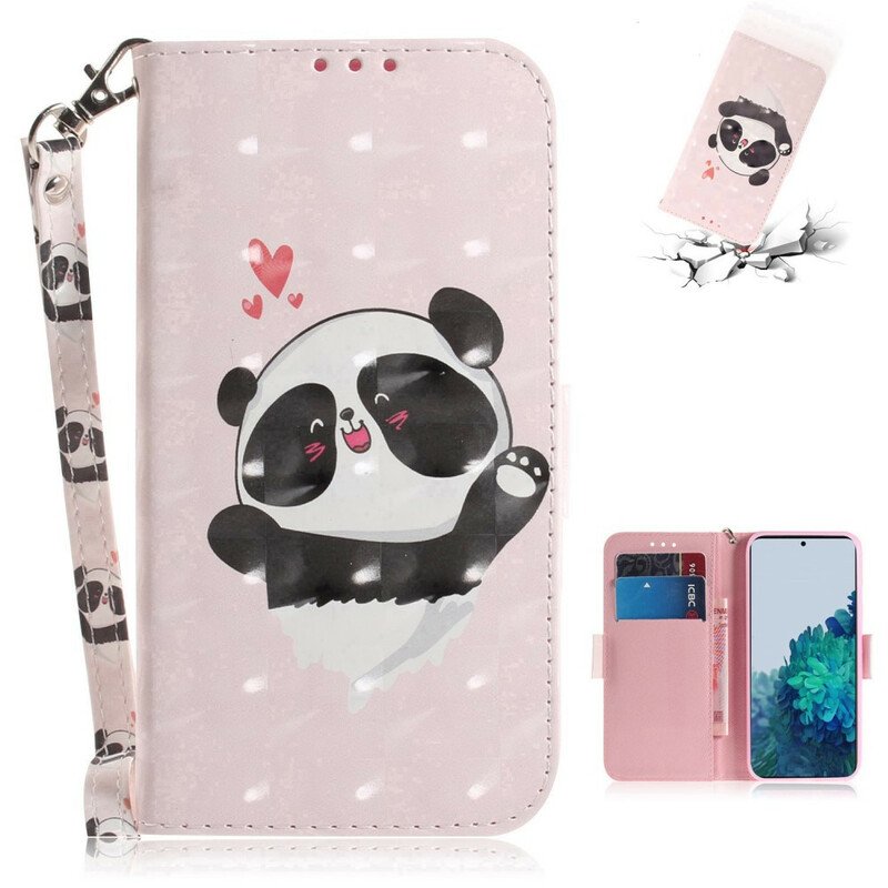 Fodral Samsung Galaxy S21 5G Med Kedjar Strappy Panda