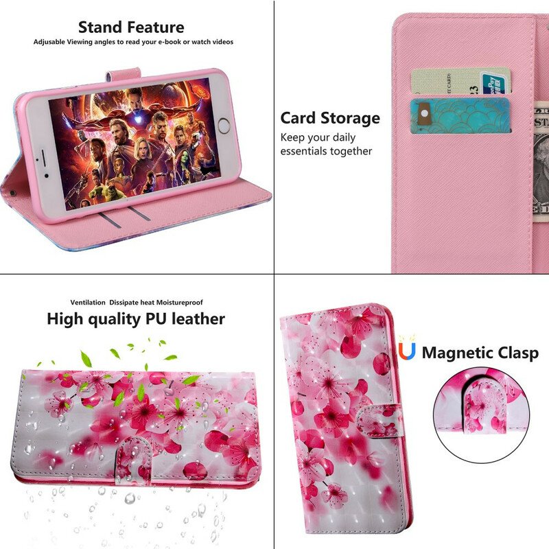 Fodral Samsung Galaxy S21 5G Rosa Blommor