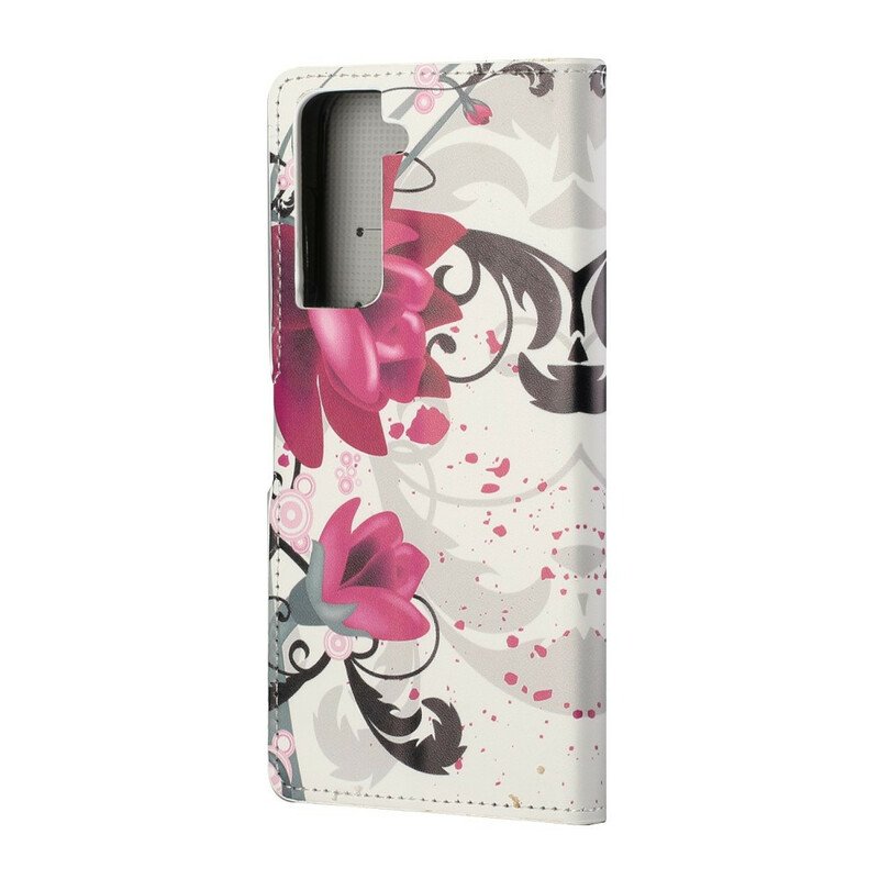 Fodral Samsung Galaxy S21 5G Tropiska Blommor