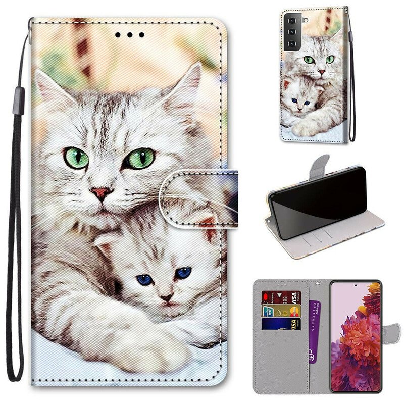 Folio-fodral Samsung Galaxy S21 5G Kattfamilj