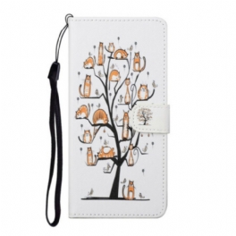 Folio-fodral Samsung Galaxy S21 5G Med Kedjar Funky Cats Med Rem