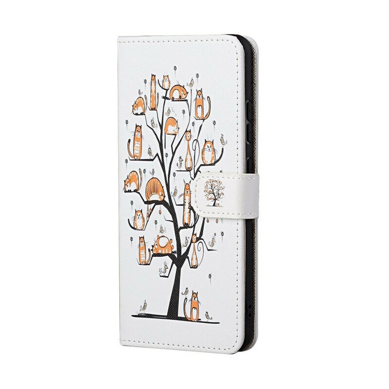 Folio-fodral Samsung Galaxy S21 5G Med Kedjar Funky Cats Med Rem