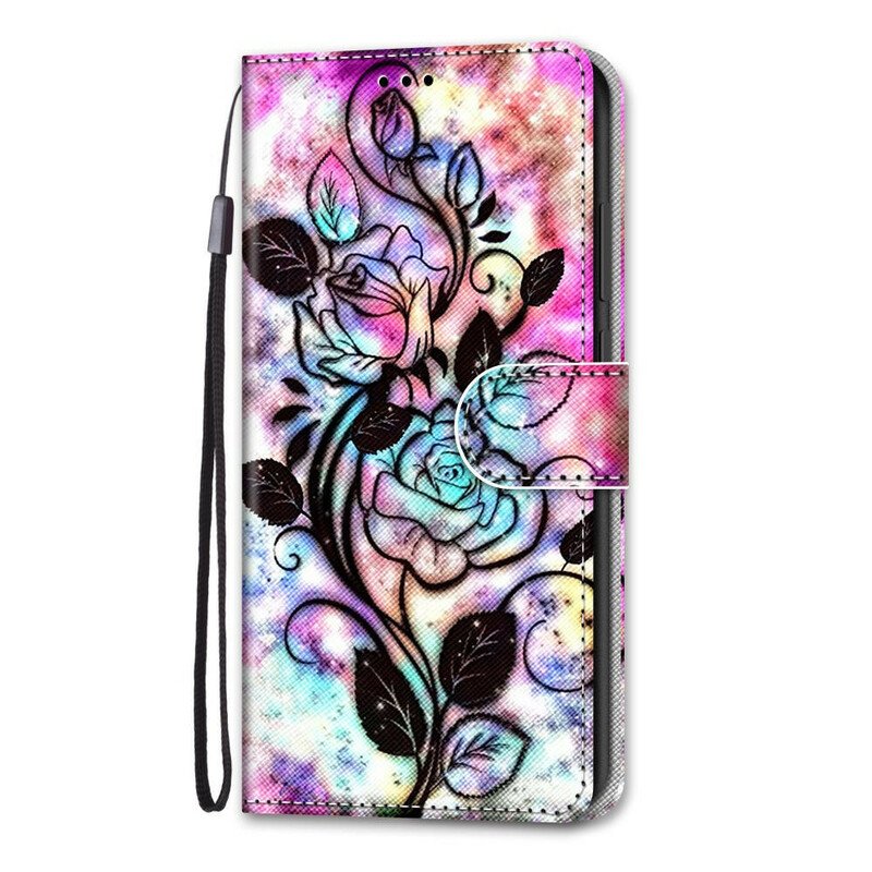 Folio-fodral Samsung Galaxy S21 5G Neonblommor