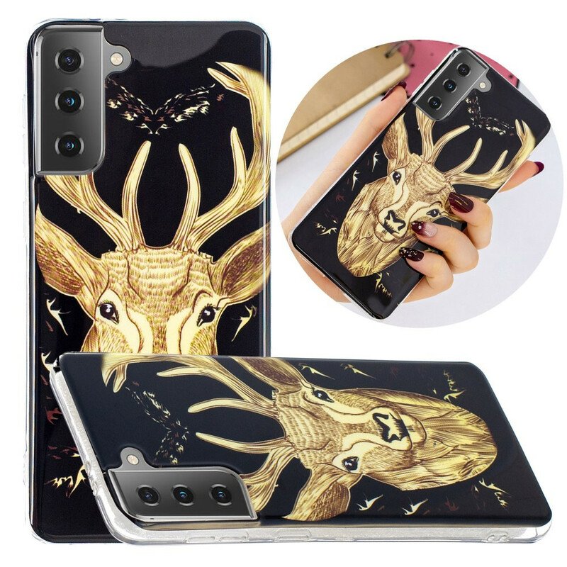 Mobilskal Samsung Galaxy S21 5G Fluorescerande Majestic Deer