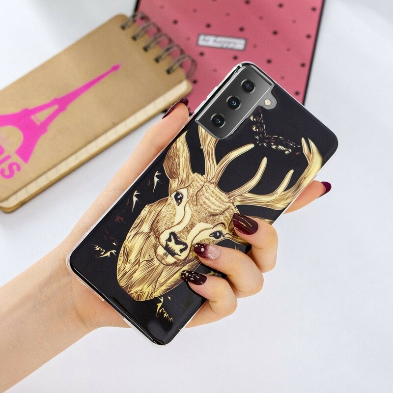 Mobilskal Samsung Galaxy S21 5G Fluorescerande Majestic Deer