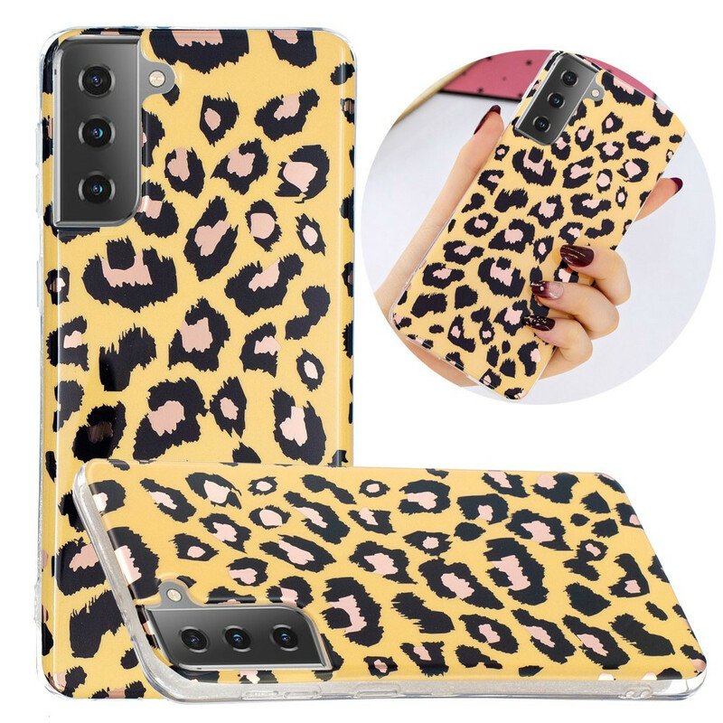 Mobilskal Samsung Galaxy S21 5G Leopard Stil Marmor