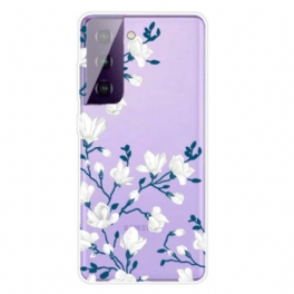 Mobilskal Samsung Galaxy S21 5G Vita Blommor