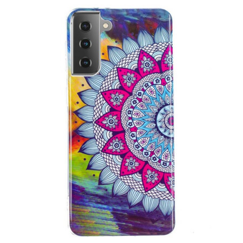 Skal Samsung Galaxy S21 5G Fluorescerande Färgglada Mandala