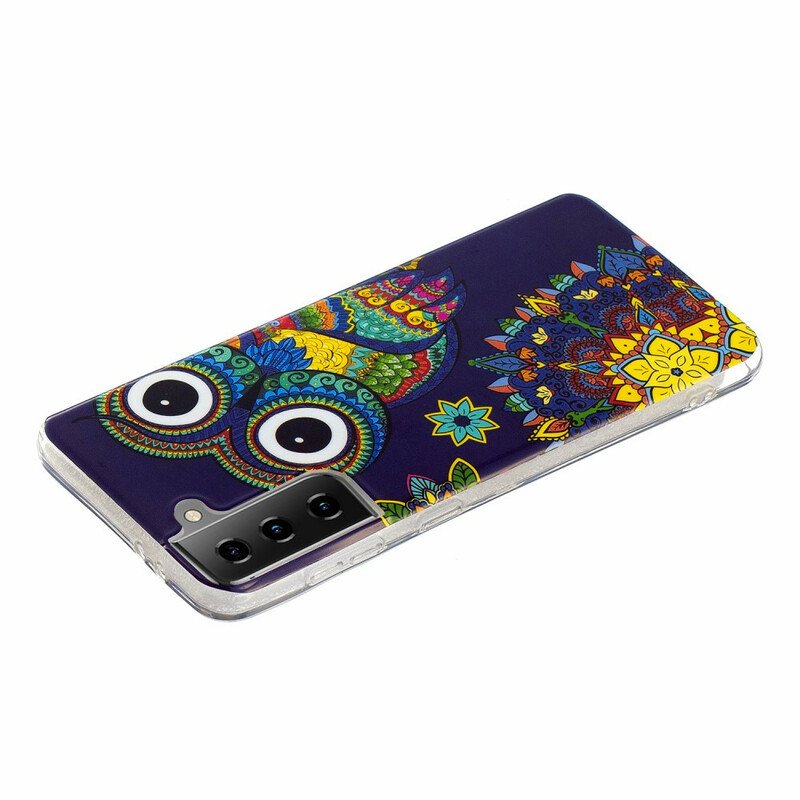 Skal Samsung Galaxy S21 5G Fluorescerande Uggla Mandala