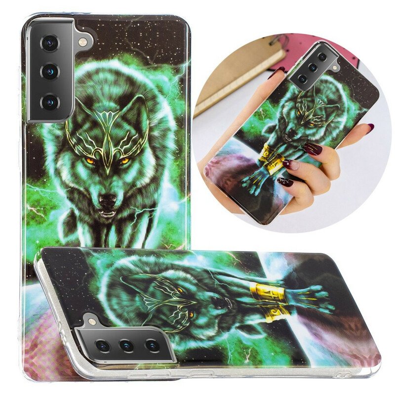 Skal Samsung Galaxy S21 5G Fluorescerande Wolf Series