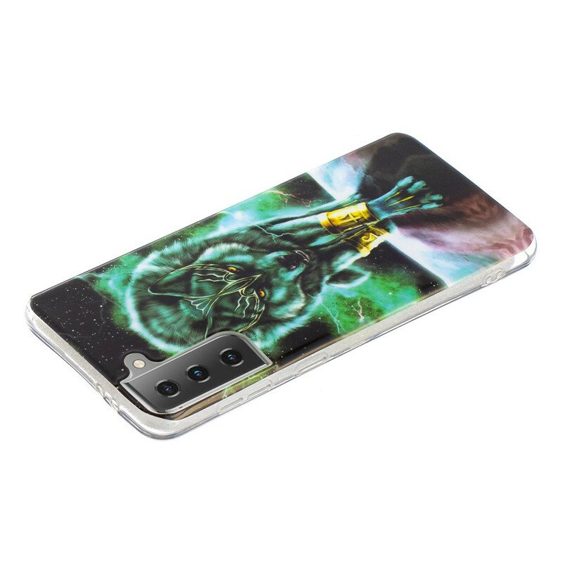 Skal Samsung Galaxy S21 5G Fluorescerande Wolf Series