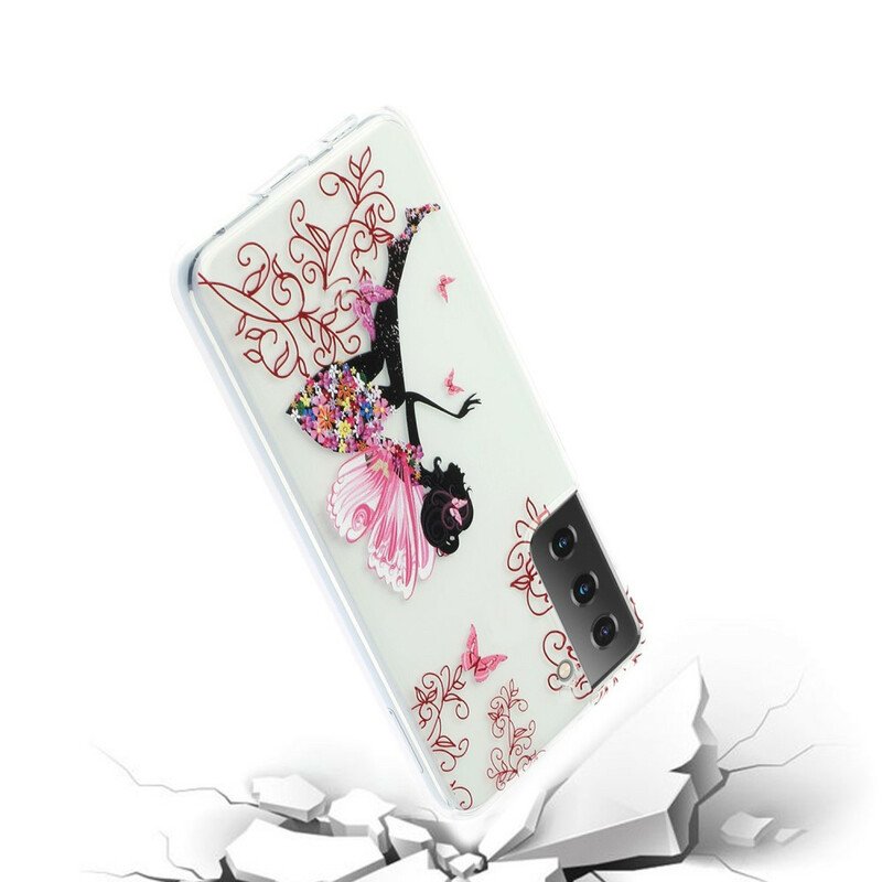 Skal Samsung Galaxy S21 5G Transparent Flower Fairy