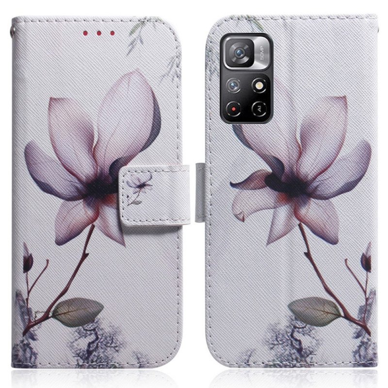 Fodral Poco M4 Pro 5G Blomma Dusty Pink