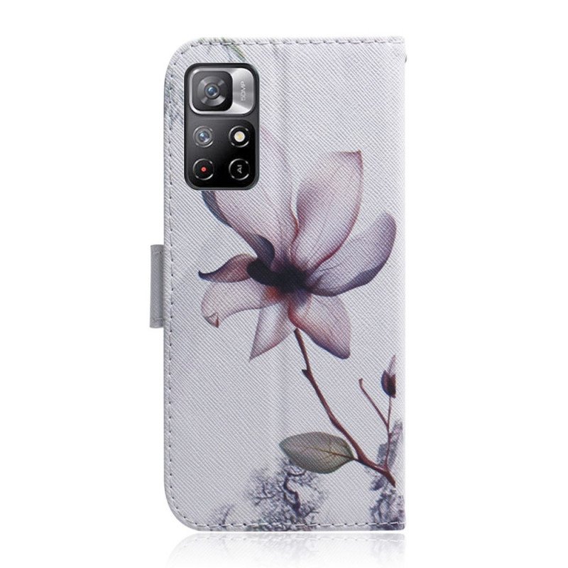 Fodral Poco M4 Pro 5G Blomma Dusty Pink