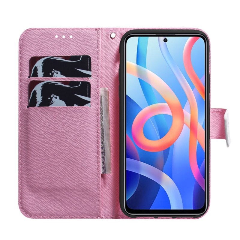 Fodral Poco M4 Pro 5G Blomma Dusty Pink