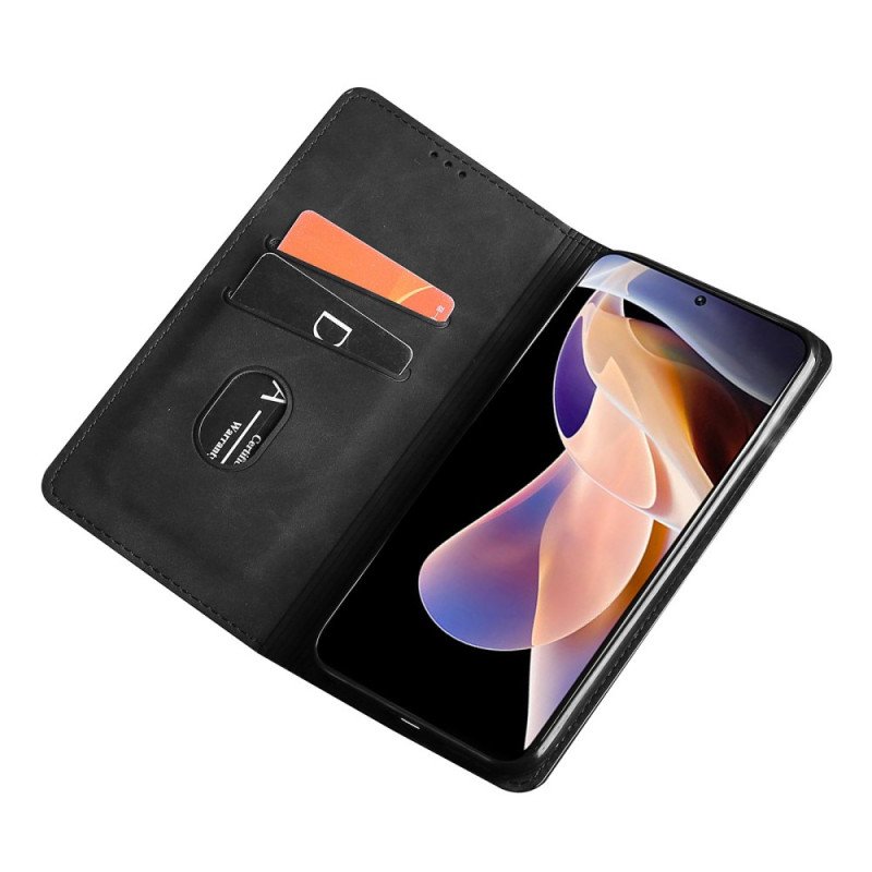 Folio-fodral Poco M4 Pro 5G Läderfodral Skin-touch Lädereffekt