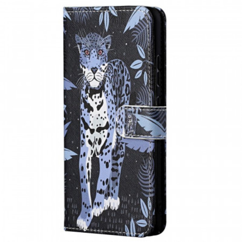 Folio-fodral Poco M4 Pro 5G Med Kedjar Strappy Leopard