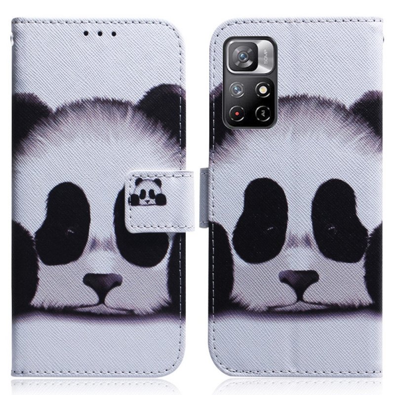 Folio-fodral Poco M4 Pro 5G Panda Ansikte