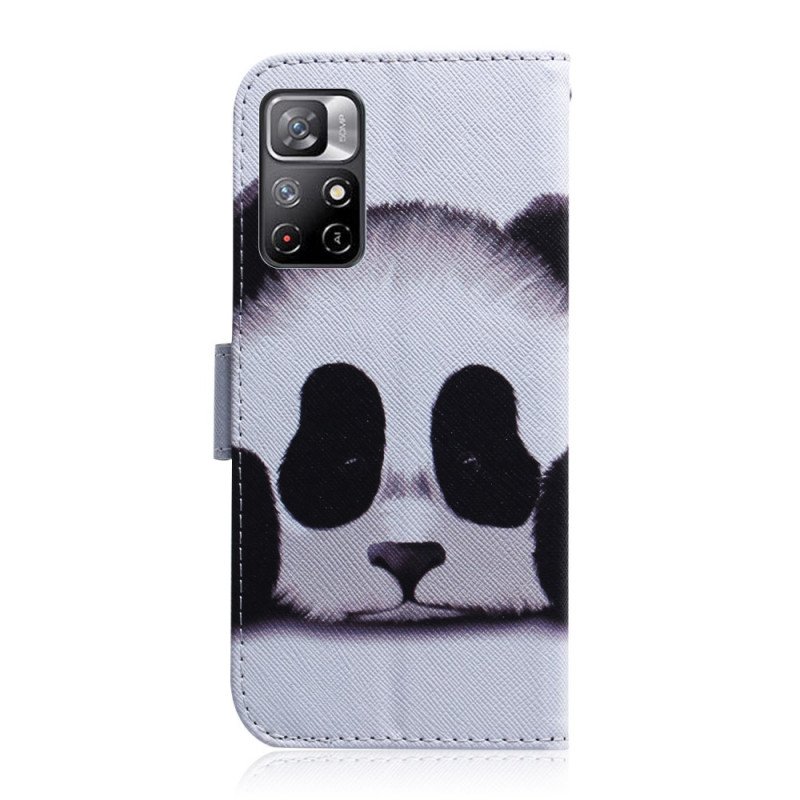 Folio-fodral Poco M4 Pro 5G Panda Ansikte