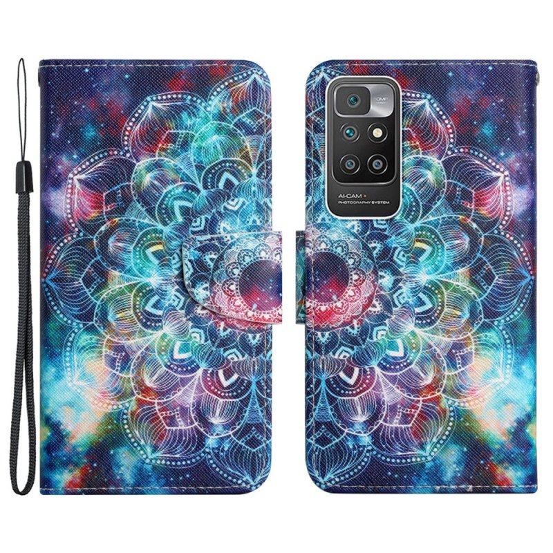 Fodral Xiaomi Redmi 10 Med Kedjar Flashy Half Mandala Strappy