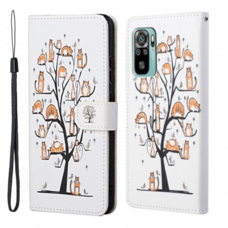 Fodral Xiaomi Redmi 10 Med Kedjar Funky Cats Med Rem