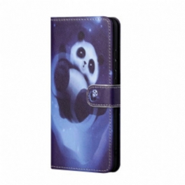 Fodral Xiaomi Redmi 10 Med Kedjar Panda Space Med Lanyard