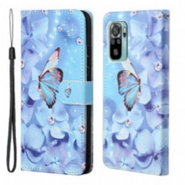 Fodral Xiaomi Redmi 10 Med Kedjar Strappy Diamond Butterflies