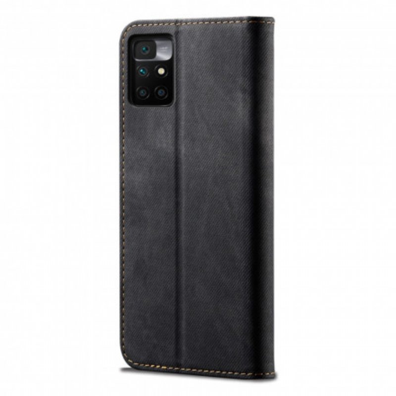 Folio-fodral Xiaomi Redmi 10 Läderfodral Denim Tyg