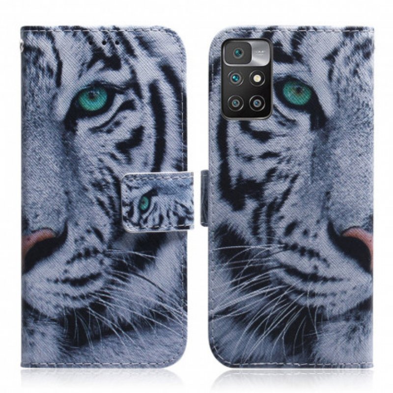 Läderfodral Xiaomi Redmi 10 Tiger Face