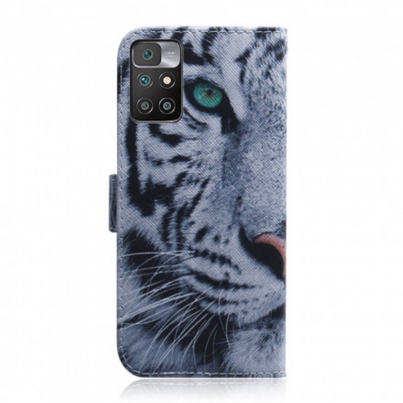 Läderfodral Xiaomi Redmi 10 Tiger Face