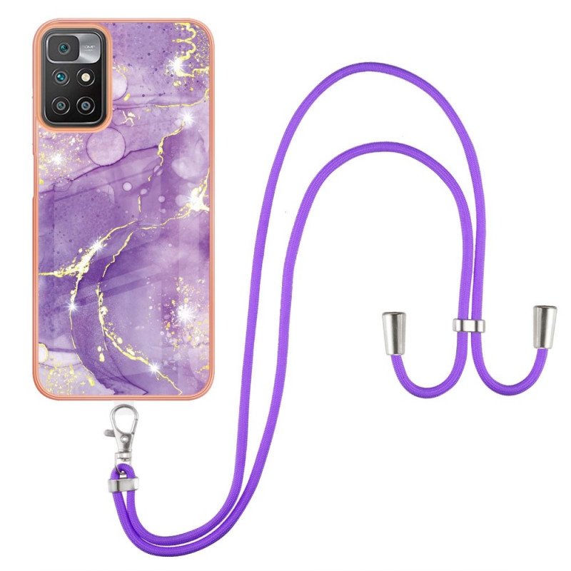 Skal Xiaomi Redmi 10 Med Snodd Cord Marble Design