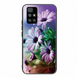 Skal Xiaomi Redmi 10 Realistiska Blommor I Härdat Glas